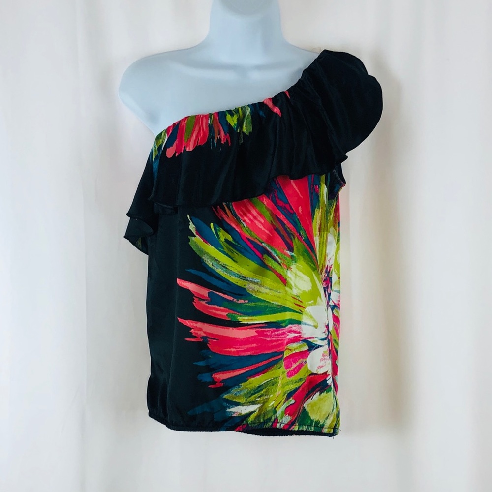 Heart Soul one shoulder ruffle neckline top S